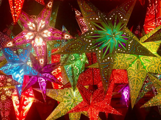 Bunte Weihnachtssterne